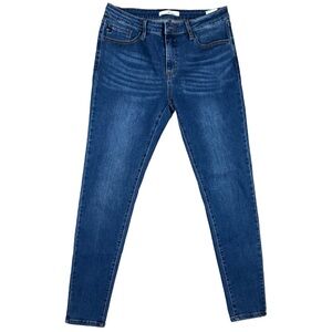 Kancan Size 11 Dark Wash Mid Rise Stretch Skinny Jeans